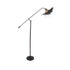 GloboStar® SILENE 01243 Vintage Επιδαπέδιο Φωτιστικό Μονόφωτο 1 x E27 IP20 Μαύρο & Χρυσό Μέταλλο - Μ30 x Π30 x Υ194cm - ledmania.gr