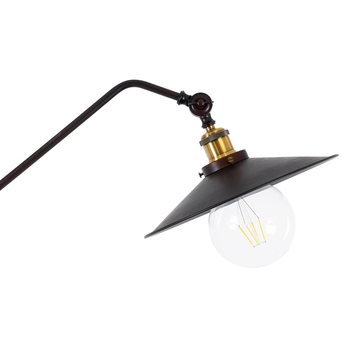GloboStar® SILENE 01243 Vintage Επιδαπέδιο Φωτιστικό Μονόφωτο 1 x E27 IP20 Μαύρο & Χρυσό Μέταλλο - Μ30 x Π30 x Υ194cm - ledmania.gr