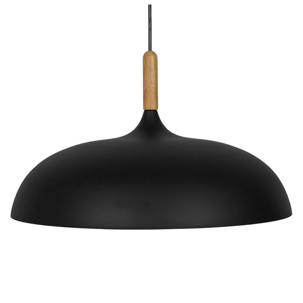 GloboStar® VALLETE BLACK 01258 Μοντέρνο Κρεμαστό Φωτιστικό Οροφής Μονόφωτο 1 x E27 Μαύρο Μεταλλικό Καμπάνα Φ45 x Y27cm - ledmania.gr