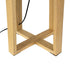 GloboStar® SQUID 01265 Μοντέρνο Επιτραπέζιο Φωτιστικό Πορτατίφ Μονόφωτο 1 x E27 Ξύλινο με Μπεζ Καπέλο Φ30 x Υ63cm - ledmania.gr