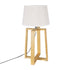 GloboStar® SQUID 01265 Μοντέρνο Επιτραπέζιο Φωτιστικό Πορτατίφ Μονόφωτο 1 x E27 Ξύλινο με Μπεζ Καπέλο Φ30 x Υ63cm - ledmania.gr