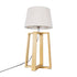 GloboStar® SQUID 01265 Μοντέρνο Επιτραπέζιο Φωτιστικό Πορτατίφ Μονόφωτο 1 x E27 Ξύλινο με Μπεζ Καπέλο Φ30 x Υ63cm - ledmania.gr