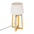GloboStar® SQUID 01265 Μοντέρνο Επιτραπέζιο Φωτιστικό Πορτατίφ Μονόφωτο 1 x E27 Ξύλινο με Μπεζ Καπέλο Φ30 x Υ63cm - ledmania.gr