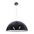 GloboStar® SERENIA 01270 Μοντέρνο Κρεμαστό Φωτιστικό Καμπάνα Μονόφωτο 1 x E27 IP20 Μαύρο Μέταλλο με Λευκό Γύψο - Μ60 x Π60 x Υ30cm - ledmania.gr