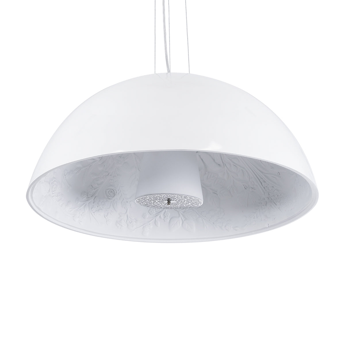 GLOBOSTAR® SERENIA 01271 Μοντέρνο Κρεμαστό Φωτιστικό Οροφής με Ντουί 1 x E27 AC 220-240V IP20 - Λευκό - Μ60 x Π60 x Υ30cm - ledmania.gr
