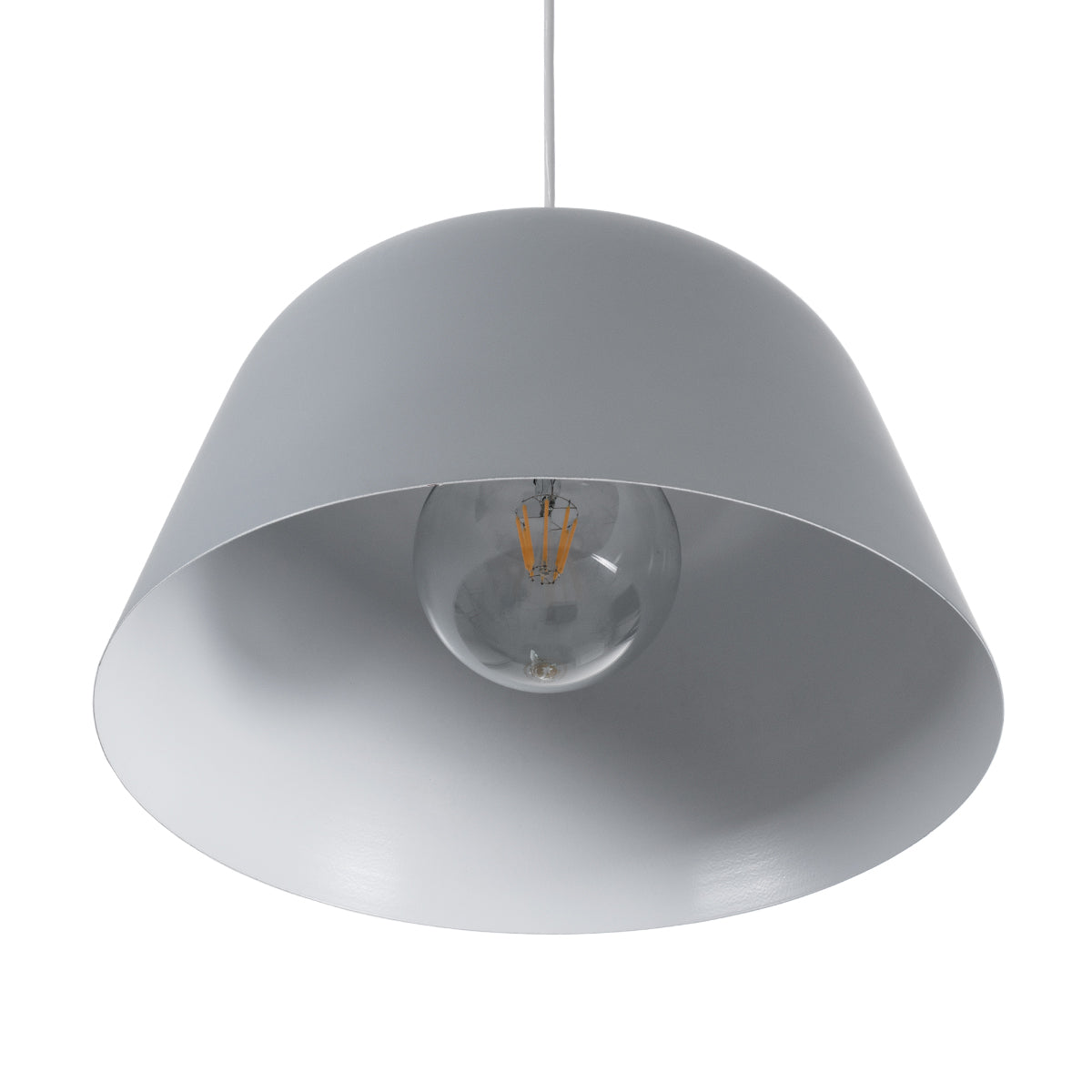 GLOBOSTAR® UPVALE 01282 Μοντέρνο Κρεμαστό Φωτιστικό Οροφής με Ντουί 1 x E27 AC 220-240V IP20 - Γκρι & Λευκό - Μ40 x Π40 x Υ24cm - ledmania.gr