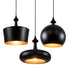 GloboStar® ROCKFORD 01287 SET 3 Μοντέρνα Κρεμαστά Φωτιστικά Οροφής Τρίφωτο 3 x E27 Μαύρα Μεταλλικά Καμπάνα - ledmania.gr