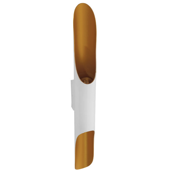 GLOBOSTAR® ESTERINA 01303 Μοντέρνο Φωτιστικό Τοίχου - Απλίκα με Ντουί 2 x E27 AC 220-240V IP20 - Λευκό & Χρυσό - Μ5.5 x Π8 x Υ60cm - ledmania.gr