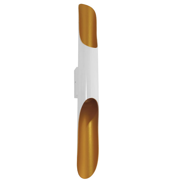 GLOBOSTAR® ESTERINA 01303 Μοντέρνο Φωτιστικό Τοίχου - Απλίκα με Ντουί 2 x E27 AC 220-240V IP20 - Λευκό & Χρυσό - Μ5.5 x Π8 x Υ60cm - ledmania.gr
