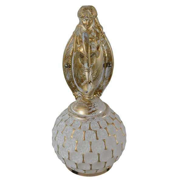 GloboStar® MERMAID 01317 Vintage Industrial Φωτιστικό Τοίχου Απλίκα Μονόφωτο Mπρούτζινο Μεταλλικό με Λευκό Ματ Γυαλί Φ12 x Μ28 x Π12.5 x Υ27cm - ledmania.gr