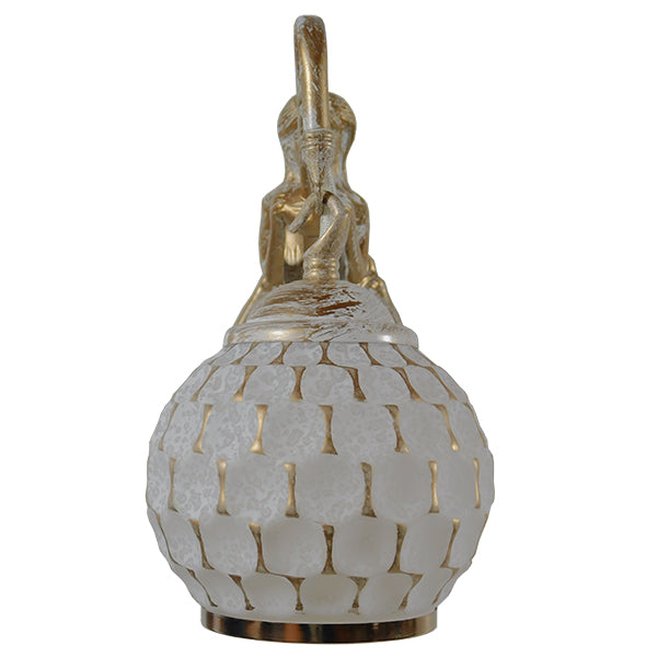 GloboStar® MERMAID 01317 Vintage Industrial Φωτιστικό Τοίχου Απλίκα Μονόφωτο Mπρούτζινο Μεταλλικό με Λευκό Ματ Γυαλί Φ12 x Μ28 x Π12.5 x Υ27cm - ledmania.gr