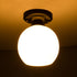 GloboStar® MAURA 01318 Μοντέρνο Φωτιστικό Οροφής Καμπάνα Μονόφωτο 1 x E27 IP20 Λευκό Γυαλί με Μαύρο Μέταλλο - Μ15 x Π15 x Υ18cm - ledmania.gr