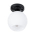 GloboStar® MAURA 01318 Μοντέρνο Φωτιστικό Οροφής Καμπάνα Μονόφωτο 1 x E27 IP20 Λευκό Γυαλί με Μαύρο Μέταλλο - Μ15 x Π15 x Υ18cm - ledmania.gr