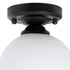 GloboStar® MAURA 01318 Μοντέρνο Φωτιστικό Οροφής Καμπάνα Μονόφωτο 1 x E27 IP20 Λευκό Γυαλί με Μαύρο Μέταλλο - Μ15 x Π15 x Υ18cm - ledmania.gr