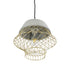 GloboStar® DURANT 01324 Μοντέρνο Κρεμαστό Φωτιστικό Πλέγμα Μονόφωτο 1 x E27 IP20 Γκρι Τσιμέντο με Μπεζ Μέταλλο - Μ35 x Π35 x Υ35cm - ledmania.gr