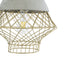 GloboStar® DURANT 01324 Μοντέρνο Κρεμαστό Φωτιστικό Πλέγμα Μονόφωτο 1 x E27 IP20 Γκρι Τσιμέντο με Μπεζ Μέταλλο - Μ35 x Π35 x Υ35cm - ledmania.gr