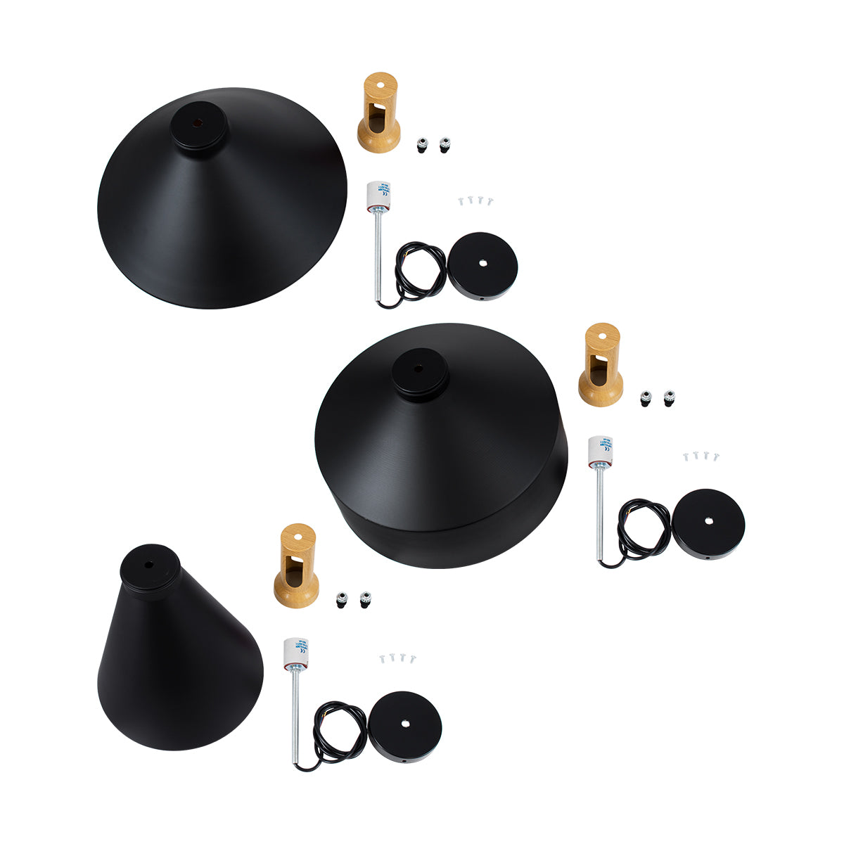 GLOBOSTAR® CALYPSO 01334 Μοντέρνο Κρεμαστό Φωτιστικό Οροφής με Ντουί 3 x E27 AC 220-240V IP20 - Μαύρο & Μπρούτζινο - Μ110 x Π110 x Υ35cm - Σετ 3 Τεμαχίων