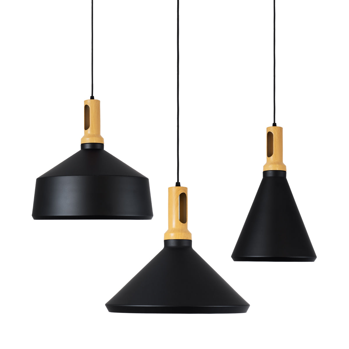 GLOBOSTAR® CALYPSO 01334 Μοντέρνο Κρεμαστό Φωτιστικό Οροφής με Ντουί 3 x E27 AC 220-240V IP20 - Μαύρο & Μπρούτζινο - Μ110 x Π110 x Υ35cm - Σετ 3 Τεμαχίων