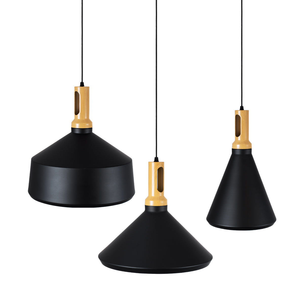 GLOBOSTAR® CALYPSO 01334 Μοντέρνο Κρεμαστό Φωτιστικό Οροφής με Ντουί 3 x E27 AC 220-240V IP20 - Μαύρο & Μπρούτζινο - Μ110 x Π110 x Υ35cm - Σετ 3 Τεμαχίων