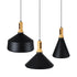 GLOBOSTAR® CALYPSO 01334 Μοντέρνο Κρεμαστό Φωτιστικό Οροφής με Ντουί 3 x E27 AC 220-240V IP20 - Μαύρο & Μπρούτζινο - Μ110 x Π110 x Υ35cm - Σετ 3 Τεμαχίων