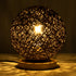 GLOBOSTAR® OCEANA 01337 Boho Επιτραπέζιο Φωτιστικό Πορτατίφ με Ντουί 1 x E27 AC 220-240V IP20 - Καφέ & Μπεζ - M20 x Π20 x Υ22cm - ledmania.gr
