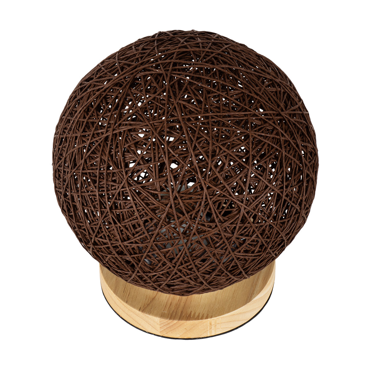 GLOBOSTAR® OCEANA 01337 Boho Επιτραπέζιο Φωτιστικό Πορτατίφ με Ντουί 1 x E27 AC 220-240V IP20 - Καφέ & Μπεζ - M20 x Π20 x Υ22cm - ledmania.gr