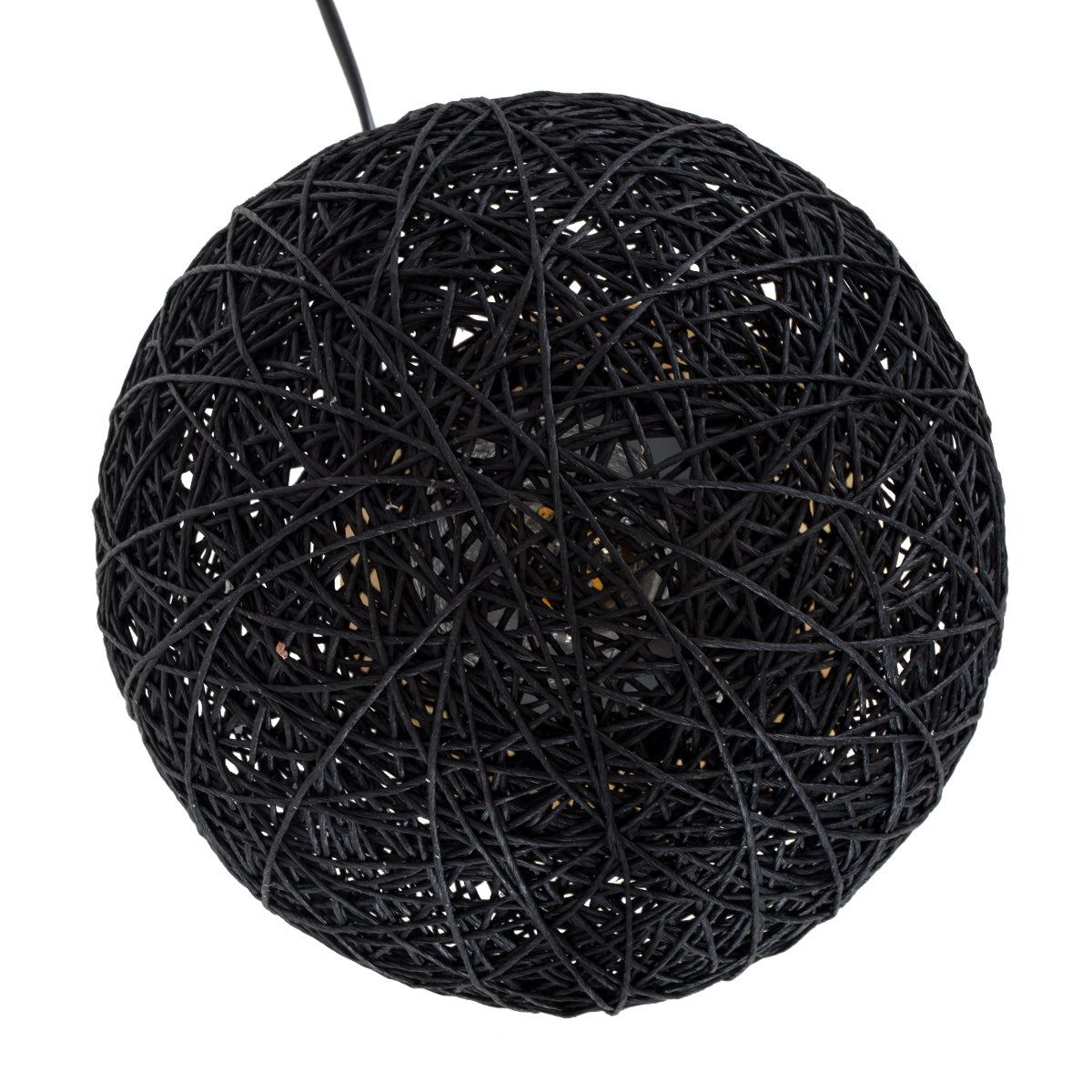 GLOBOSTAR® OCEANA 01338 Boho Επιτραπέζιο Φωτιστικό Πορτατίφ με Ντουί 1 x E27 AC 220-240V IP20 - Μαύρο & Μπεζ - M20 x Π20 x Υ22cm