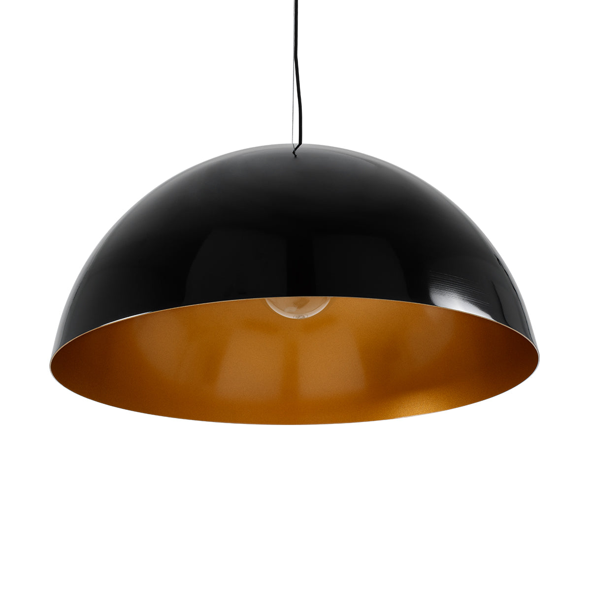 GLOBOSTAR® DIADEMA 01342 Μοντέρνο Κρεμαστό Φωτιστικό Οροφής με Ντουί 1 x E27 AC 220-240V IP20 - Μαύρο & Χρυσό - Μ60 x Π60 x Υ30cm