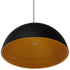 GloboStar® MEDEA 01344 Μοντέρνο Κρεμαστό Φωτιστικό Οροφής Μονόφωτο Μαύρο - Χρυσό Μεταλλικό Καμπάνα Φ60 x Υ30cm - ledmania.gr