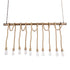 GloboStar® FERULE 01380 Vintage Industrial Κρεμαστό Φωτιστικό Οροφής Πολύφωτο 10 x E27 Μπρούτζινο Μεταλλικό με Μπεζ Σχοινί Μ150 x Π4 x Y62.5cm - ledmania.gr