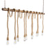 GloboStar® FERULE 01380 Vintage Industrial Κρεμαστό Φωτιστικό Οροφής Πολύφωτο 10 x E27 Μπρούτζινο Μεταλλικό με Μπεζ Σχοινί Μ150 x Π4 x Y62.5cm - ledmania.gr