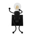 GloboStar® LITTLE MAN 01388 Μοντέρνο Φωτιστικό Τοίχου Απλίκα Μονόφωτο Μαύρο Μεταλλικό Μ12 x Π19 x Υ17cm - ledmania.gr