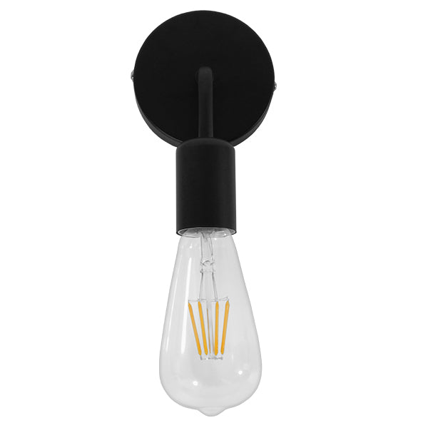 GLOBOSTAR® DON 01396 Vintage Φωτιστικό Τοίχου - Απλίκα με Ντουί 1 x E27 AC 220-240V IP20 - Μαύρο - Μ10 x Π7 x Υ16cm - ledmania.gr