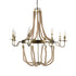 GLOBOSTAR® VICTORIAN 01405 Vintage Κρεμαστό Φωτιστικό Οροφής με Ντουί 8 x E14 AC 220-240V IP20 - Μπρούτζινο Εφέ Σκουριάς & Μπεζ - Μ87 x Π87 x Υ80cm - ledmania.gr