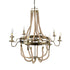 GLOBOSTAR® VICTORIAN 01405 Vintage Κρεμαστό Φωτιστικό Οροφής με Ντουί 8 x E14 AC 220-240V IP20 - Μπρούτζινο Εφέ Σκουριάς & Μπεζ - Μ87 x Π87 x Υ80cm - ledmania.gr