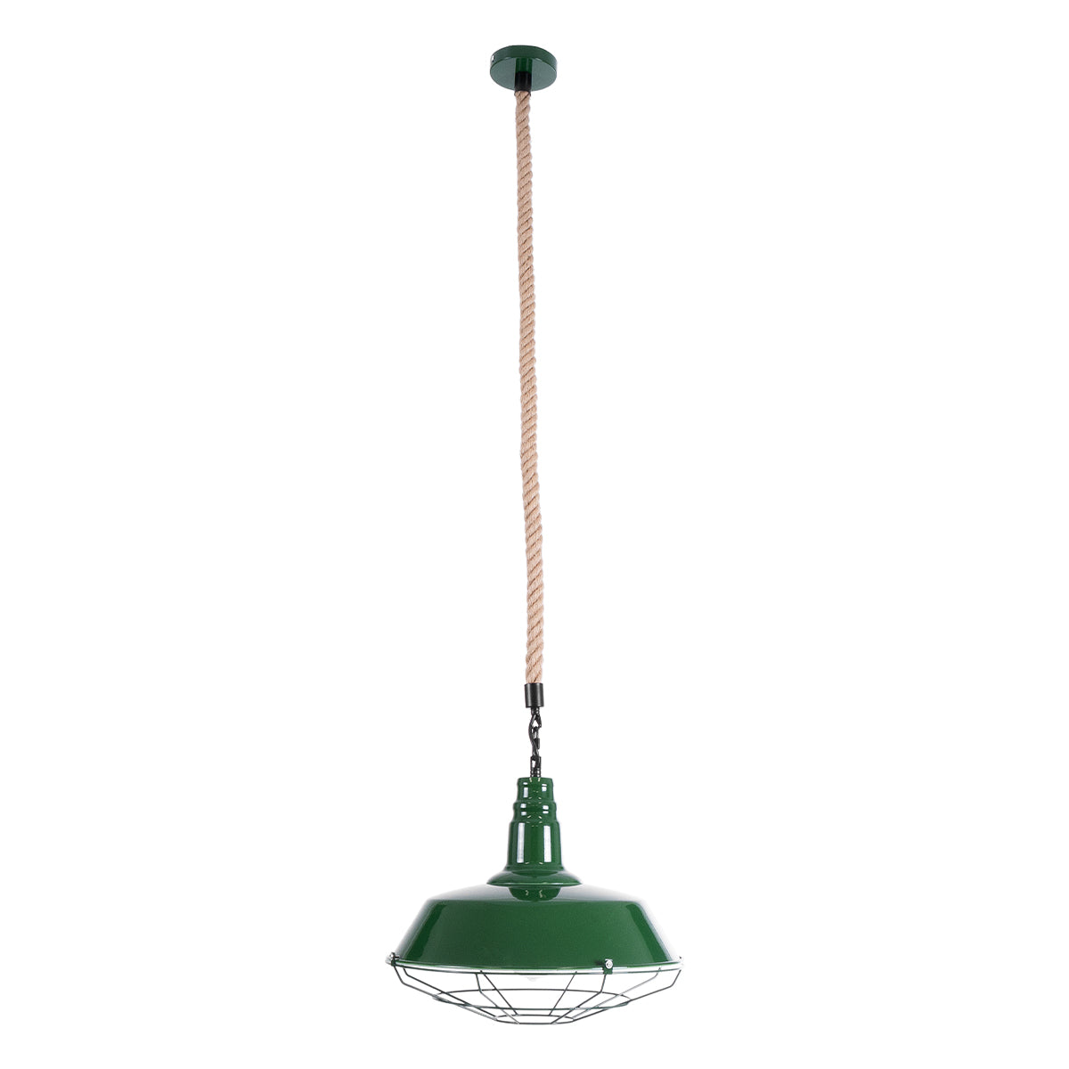 GLOBOSTAR® CRANE 01408 Vintage Κρεμαστό Φωτιστικό Οροφής με Ντουί 1 x E27 AC 220-240V IP20 - Πράσινο & Μπεζ - Μ36 x Π36 x Y31cm