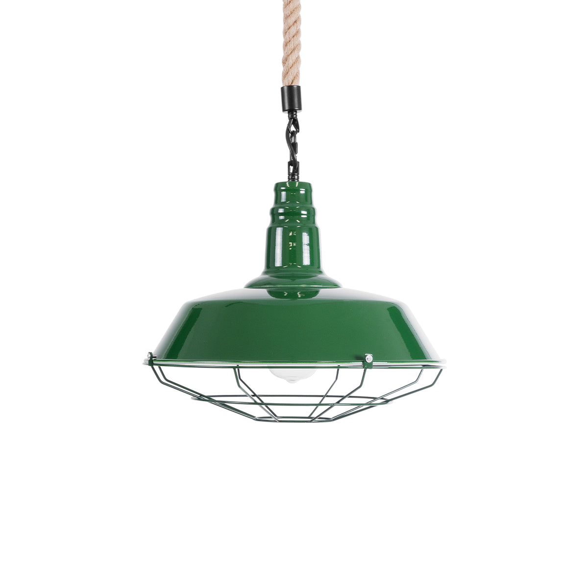 GLOBOSTAR® CRANE 01408 Vintage Κρεμαστό Φωτιστικό Οροφής με Ντουί 1 x E27 AC 220-240V IP20 - Πράσινο & Μπεζ - Μ36 x Π36 x Y31cm