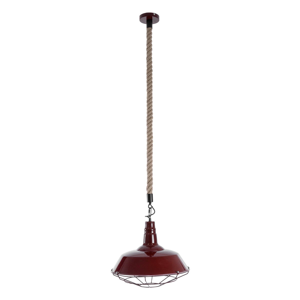 GLOBOSTAR® CRANE 01410 Vintage Κρεμαστό Φωτιστικό Οροφής με Ντουί 1 x E27 AC 220-240V IP20 - Κόκκινο & Μπεζ - Μ36 x Π36 x Υ31cm