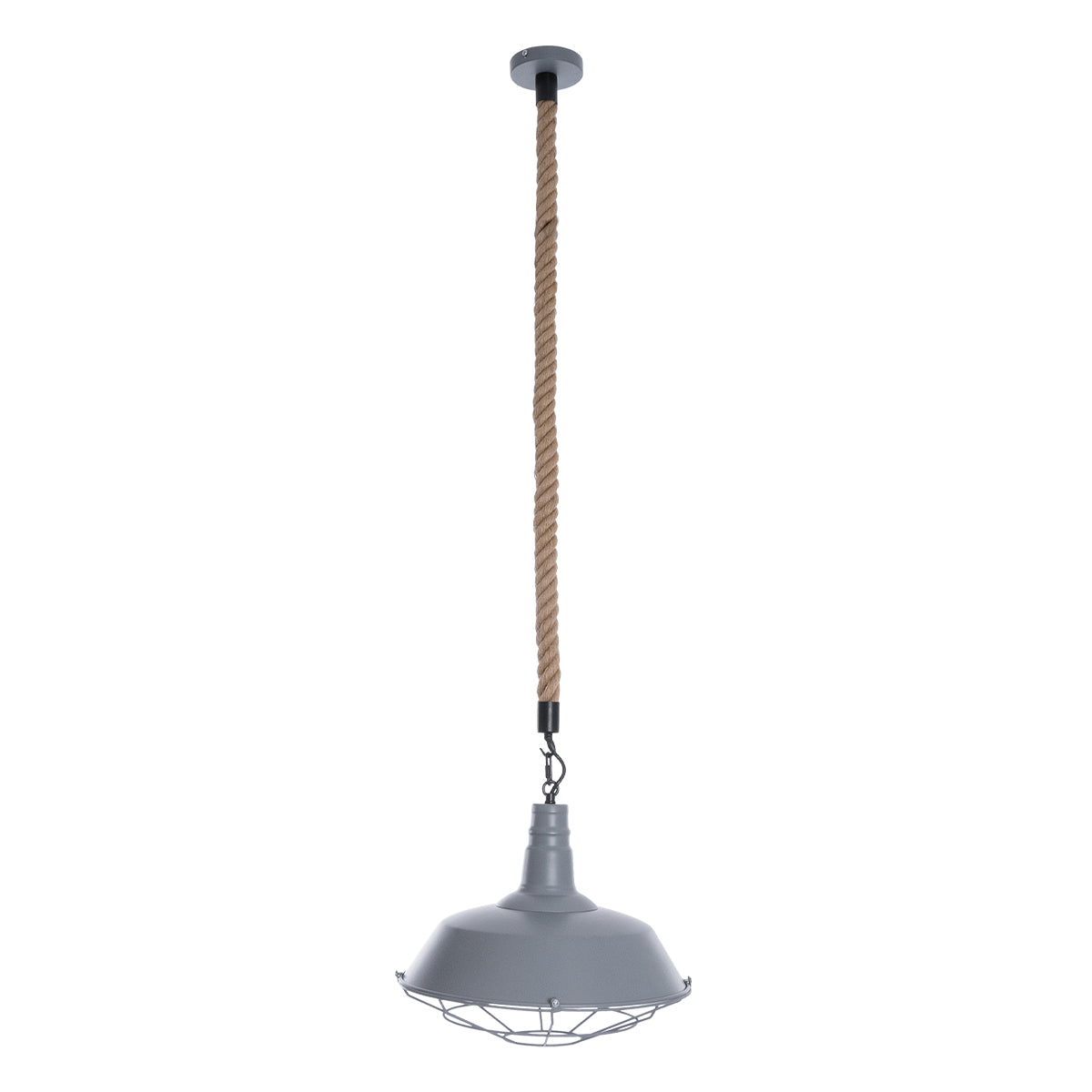 GLOBOSTAR® CRANE 01411 Vintage Κρεμαστό Φωτιστικό Οροφής με Ντουί 1 x E27 AC 220-240V IP20 - Γκρι & Μπεζ - Μ36 x Π36 x Y31cm