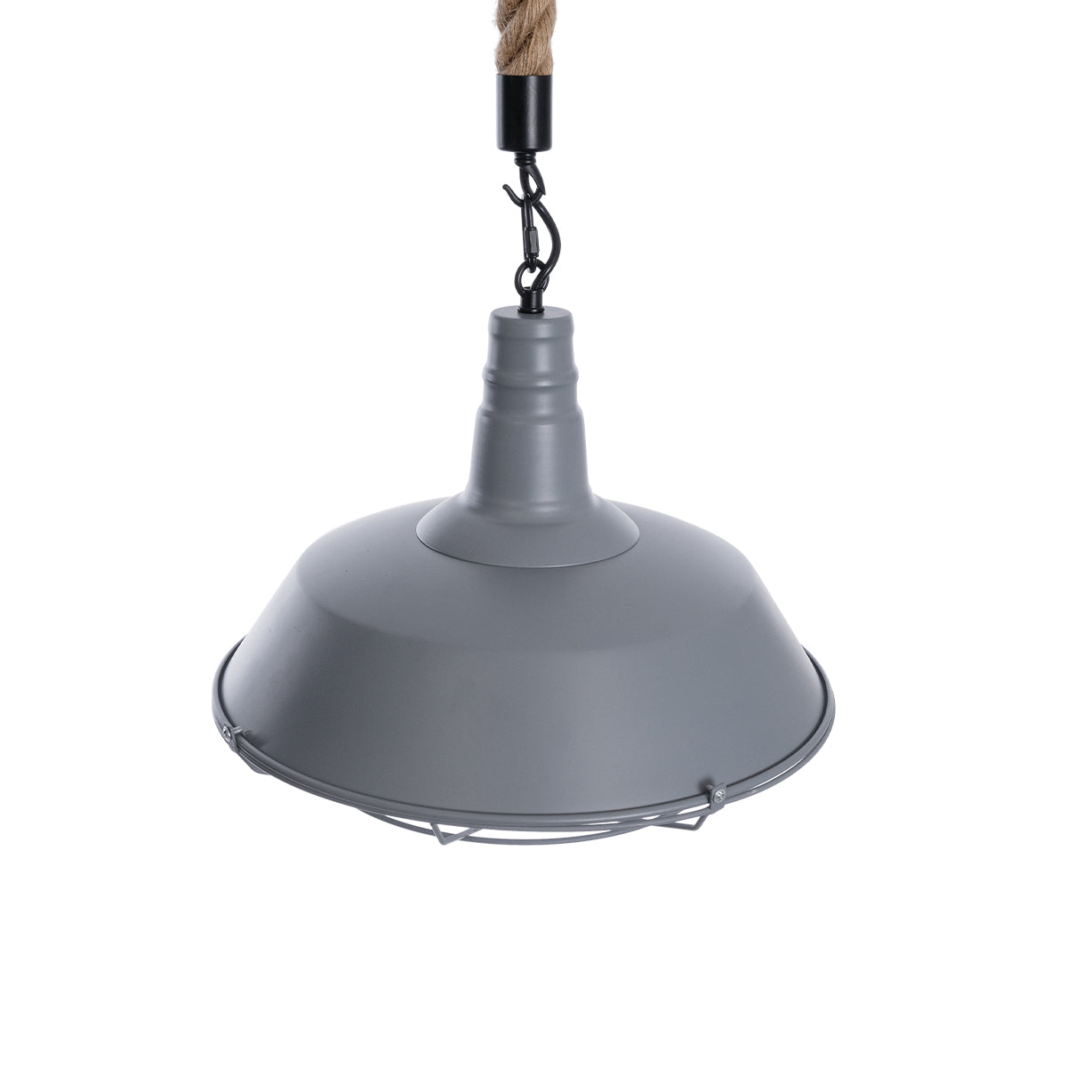 GLOBOSTAR® CRANE 01411 Vintage Κρεμαστό Φωτιστικό Οροφής με Ντουί 1 x E27 AC 220-240V IP20 - Γκρι & Μπεζ - Μ36 x Π36 x Y31cm