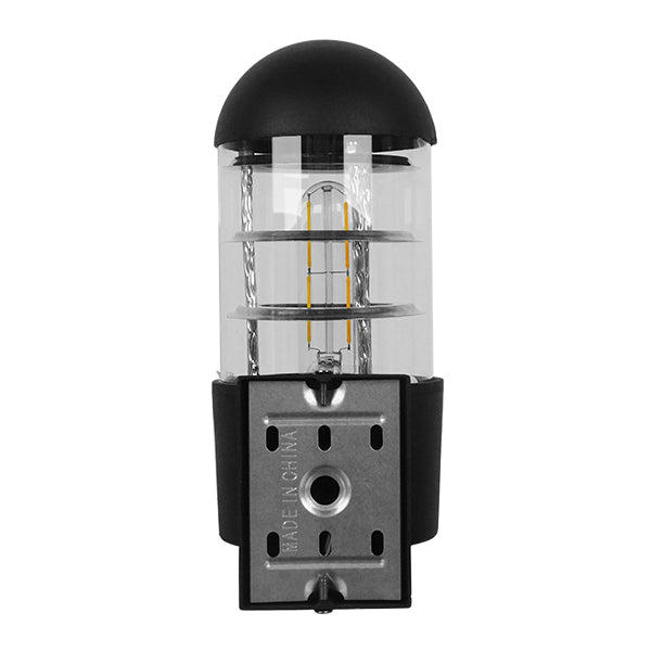 GloboStar® NEWI 01419 Μοντέρνο Επιτοίχιο Φωτιστικό Απλίκα Μονόφωτο 1 x E27 IP20 Μαύρο & Ασημί Μέταλλο με Διάφανο Γυαλί - Μ11 x Π17 x Υ23cm - ledmania.gr