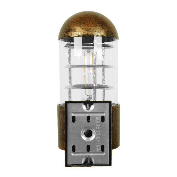 GloboStar® NEWI 01420 Μοντέρνο Φωτιστικό Τοίχου Απλίκα Μονόφωτο Μπρούτζινο Μεταλλικό Μ11 x Π17 x Υ23cm - ledmania.gr