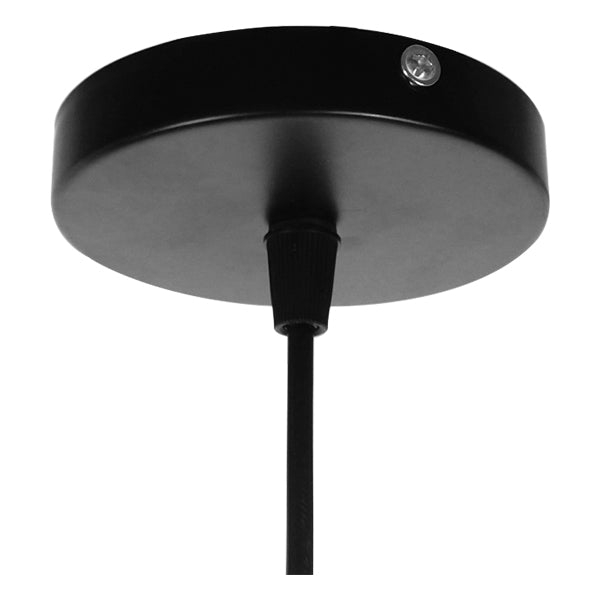 GloboStar® FLUTED 01421 Vintage Κρεμαστό Φωτιστικό Πλέγμα Μονόφωτο 1 x E27 IP20 Μαύρο Μέταλλο με Μπεζ Σχοινί Μ25 x Π25 x Y24cm - ledmania.gr