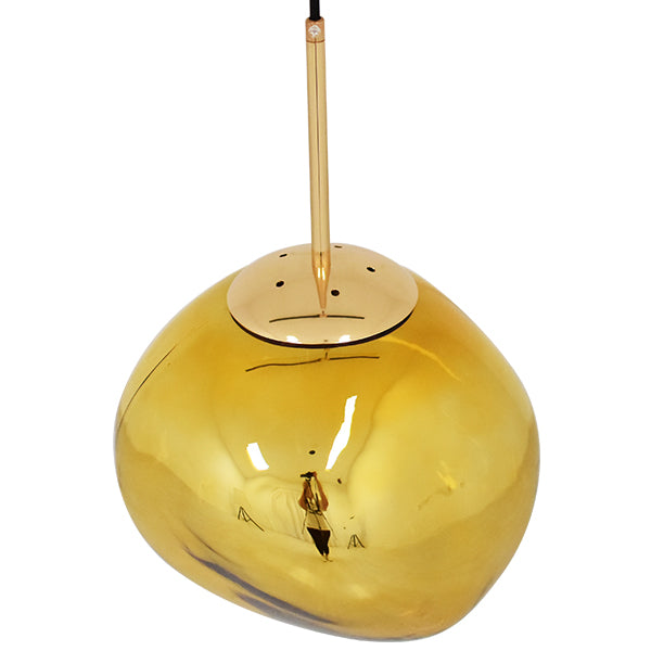 GloboStar® DIXAR 01462 Μοντέρνο Κρεμαστό Φωτιστικό Μπάλα Μονόφωτο 1 x E27 IP20 Χρυσό Γυαλί - Μ28 x Π28 x Υ40cm - ledmania.gr