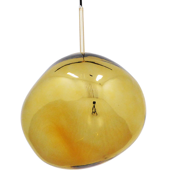 GloboStar® DIXAR 01462 Μοντέρνο Κρεμαστό Φωτιστικό Μπάλα Μονόφωτο 1 x E27 IP20 Χρυσό Γυαλί - Μ28 x Π28 x Υ40cm - ledmania.gr