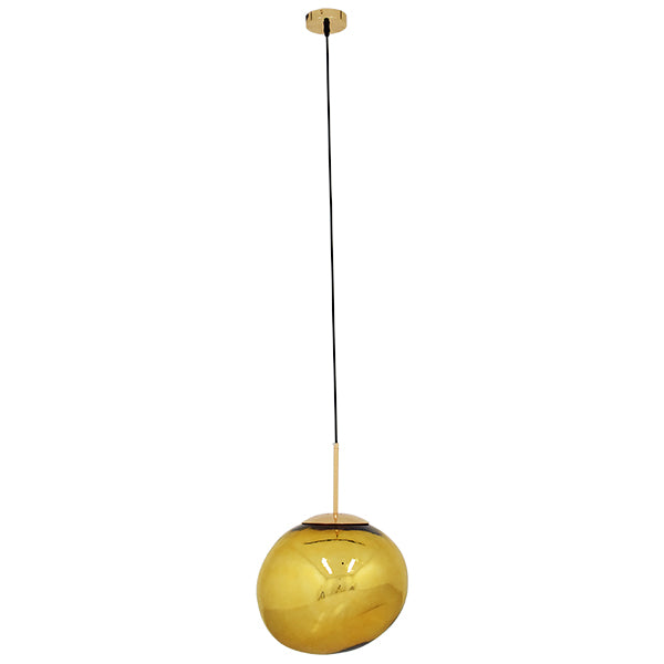 GLOBOSTAR® DIXAR 01466 Μοντέρνο Κρεμαστό Φωτιστικό Οροφής με Ντουί 1 x E27 AC 220-240V IP20 - Χρυσό - Μ36 x Π36 x Υ45cm