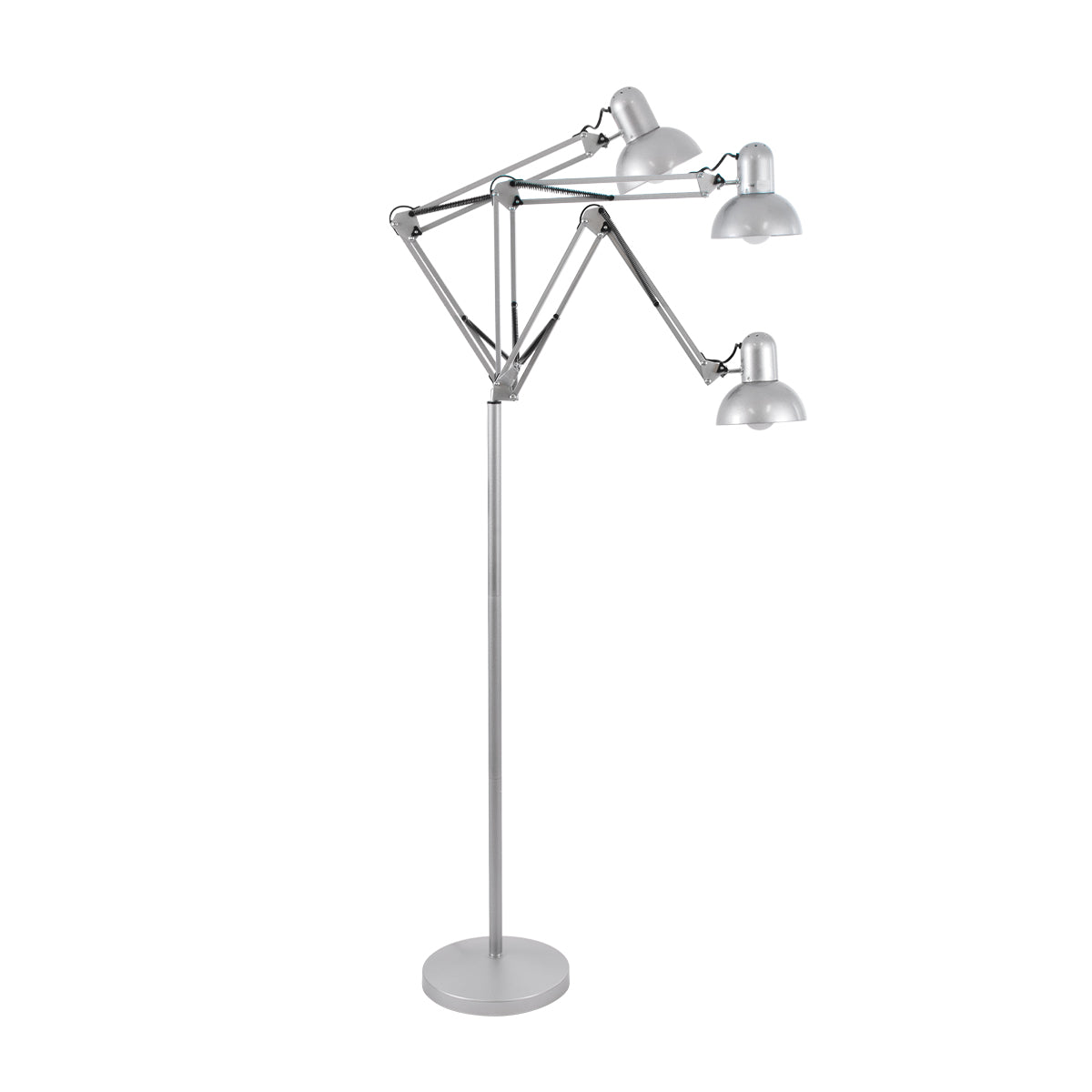GLOBOSTAR® AUDREY 01469 Vintage Επιδαπέδιο Φωτιστικό με Ντουί 1 x E27 AC 220-240V IP20 - Ασημί - Μ15 x Π15 x Υ190cm - ledmania.gr