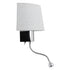 GloboStar® ELEGANT 01493 Μοντέρνο Επιτοίχιο Φωτιστικό Απλίκα με LED Βραχίονα Δίφωτο 1 x E27 IP20 Λευκό Ύφασμα με Ασημί Μέταλλο - Μ26.5 x Π15 x Υ43cm - ledmania.gr