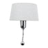 GloboStar® ELEGANT 01493 Μοντέρνο Επιτοίχιο Φωτιστικό Απλίκα με LED Βραχίονα Δίφωτο 1 x E27 IP20 Λευκό Ύφασμα με Ασημί Μέταλλο - Μ26.5 x Π15 x Υ43cm - ledmania.gr