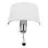 GloboStar® ELEGANT 01493 Μοντέρνο Επιτοίχιο Φωτιστικό Απλίκα με LED Βραχίονα Δίφωτο 1 x E27 IP20 Λευκό Ύφασμα με Ασημί Μέταλλο - Μ26.5 x Π15 x Υ43cm - ledmania.gr